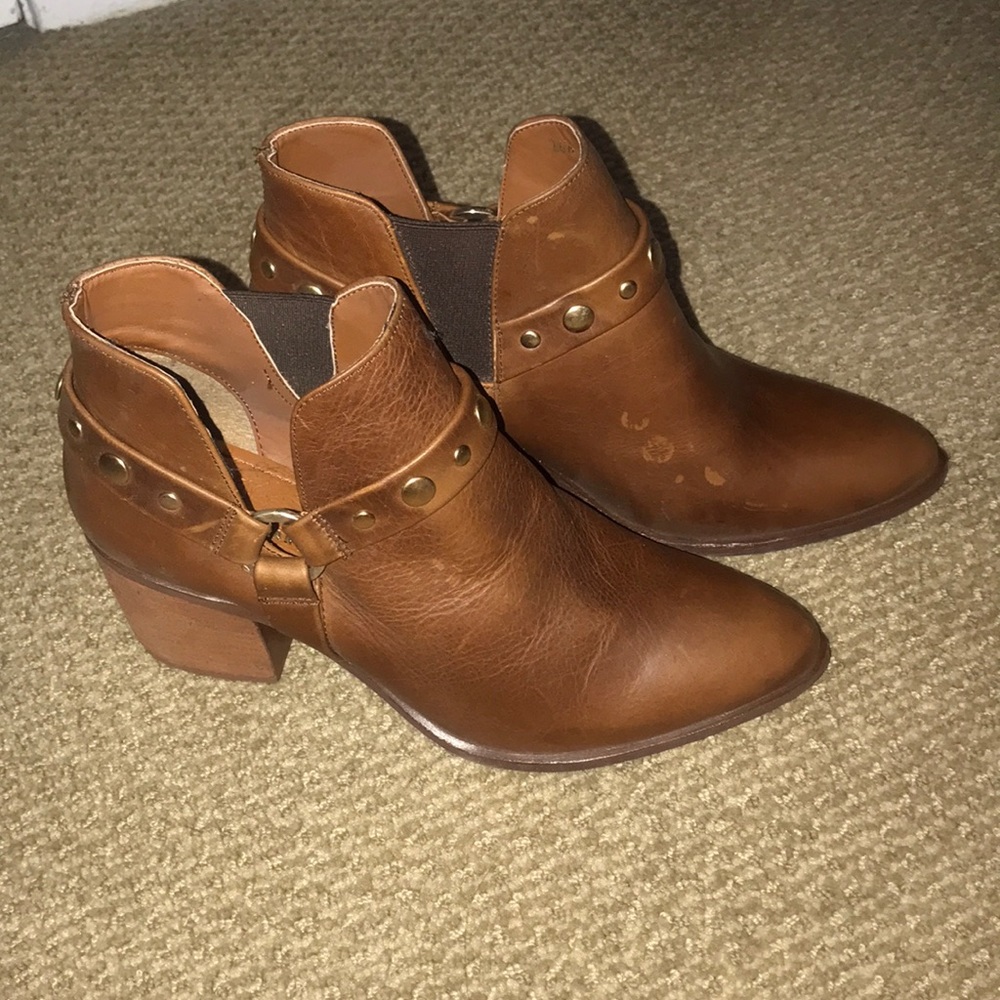 Brand new genuine Leather slip on booties